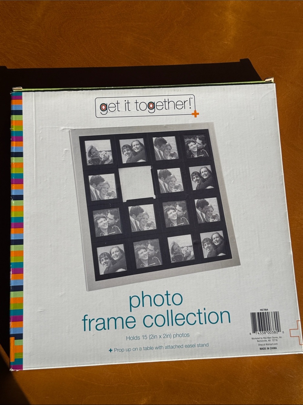 Together White Photo Frame Collection with Colorful Stripe Trim